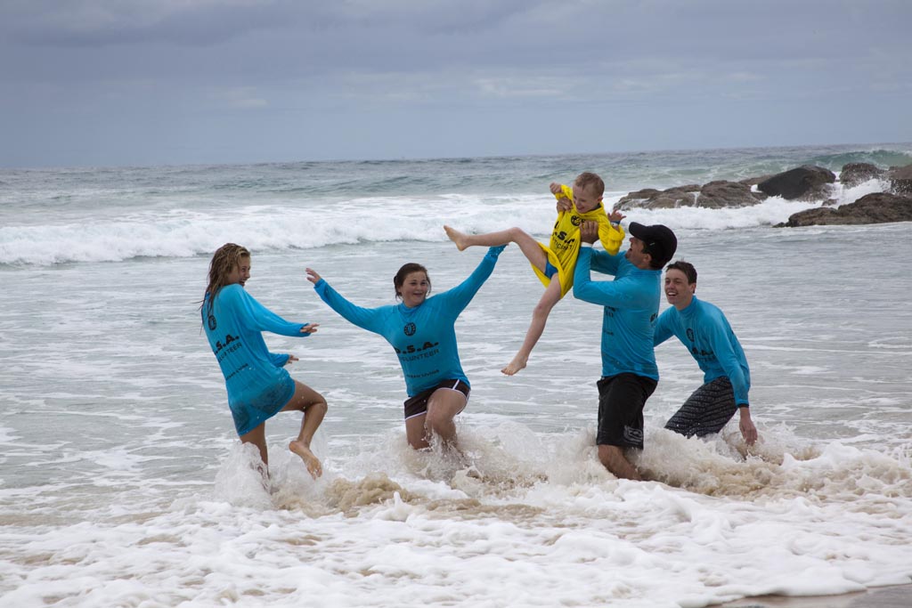 Currumbin beach family of surf lifesavers